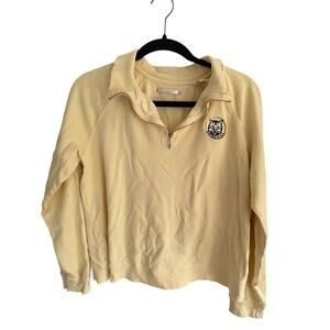 Quinnipiac Bobcats Distressed Quarter Zip Pullover XL Butter Yellow